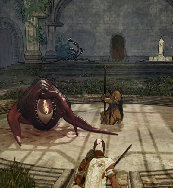 The Witness, as seen in his first Post-boss Interaction.